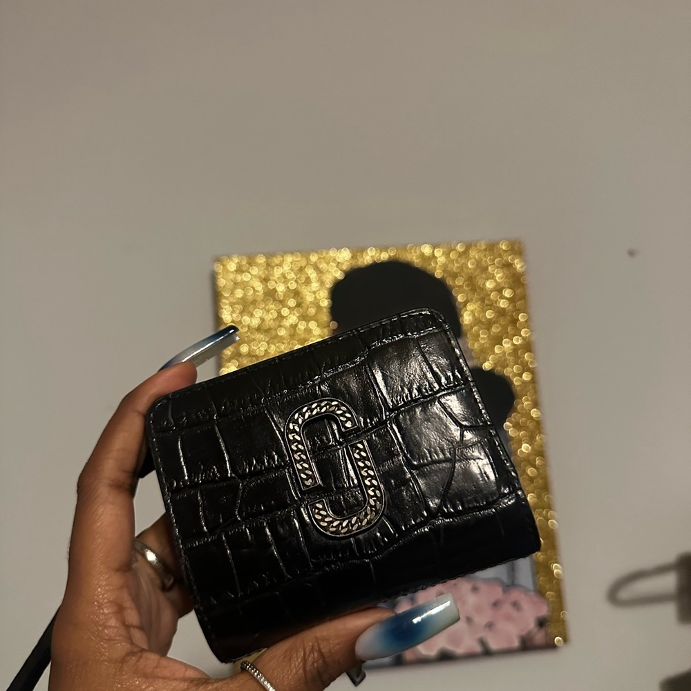 Marc Jacobs Black Croc-Embossed Wallet